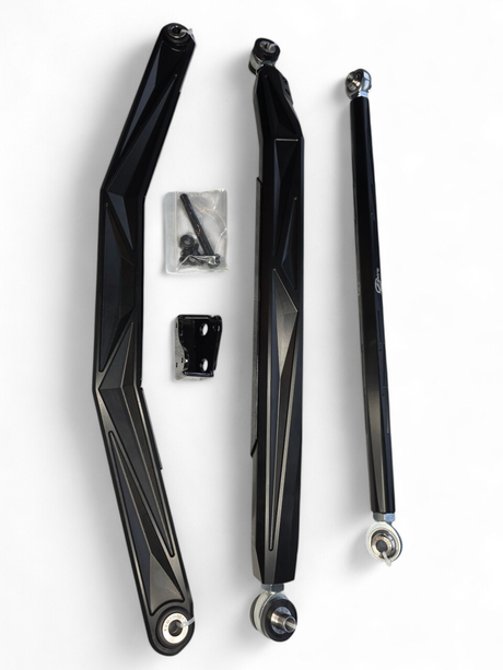 2024+ Can Am Maverick R High Clearance Adjustable Radius Rods (Anodized Black) www.elektricoffroad.com
