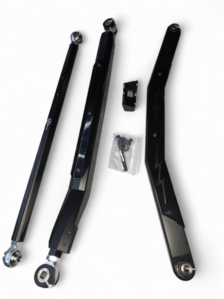 2024+ Can Am Maverick R High Clearance Adjustable Radius Rods (Anodized Black) www.elektricoffroad.com