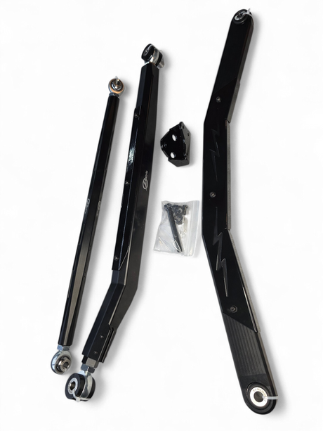 2024+ Can Am Maverick R High Clearance Adjustable Radius Rods (Anodized Black) www.elektricoffroad.com