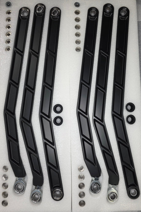 2017+ Can Am X3 Maverick Volt Billet Radius Rods Anodized Black (RS 72" Model Only) www.elektricoffroad.com