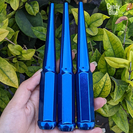 32 Pc 14x1.5 Spike Lug Nuts 6" Tall - Powder Coated - Various Colors