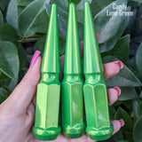 24 Pc 14x1.5 Spike Lug Nuts 4.5" Tall - Powder Coated - Various Colors