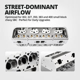 Cast Aluminum Cylinder Head for SBC Engines (Straight Plug) – Fits 1960-1986 Chevy V8 (302/327/350/383/400) Flashark