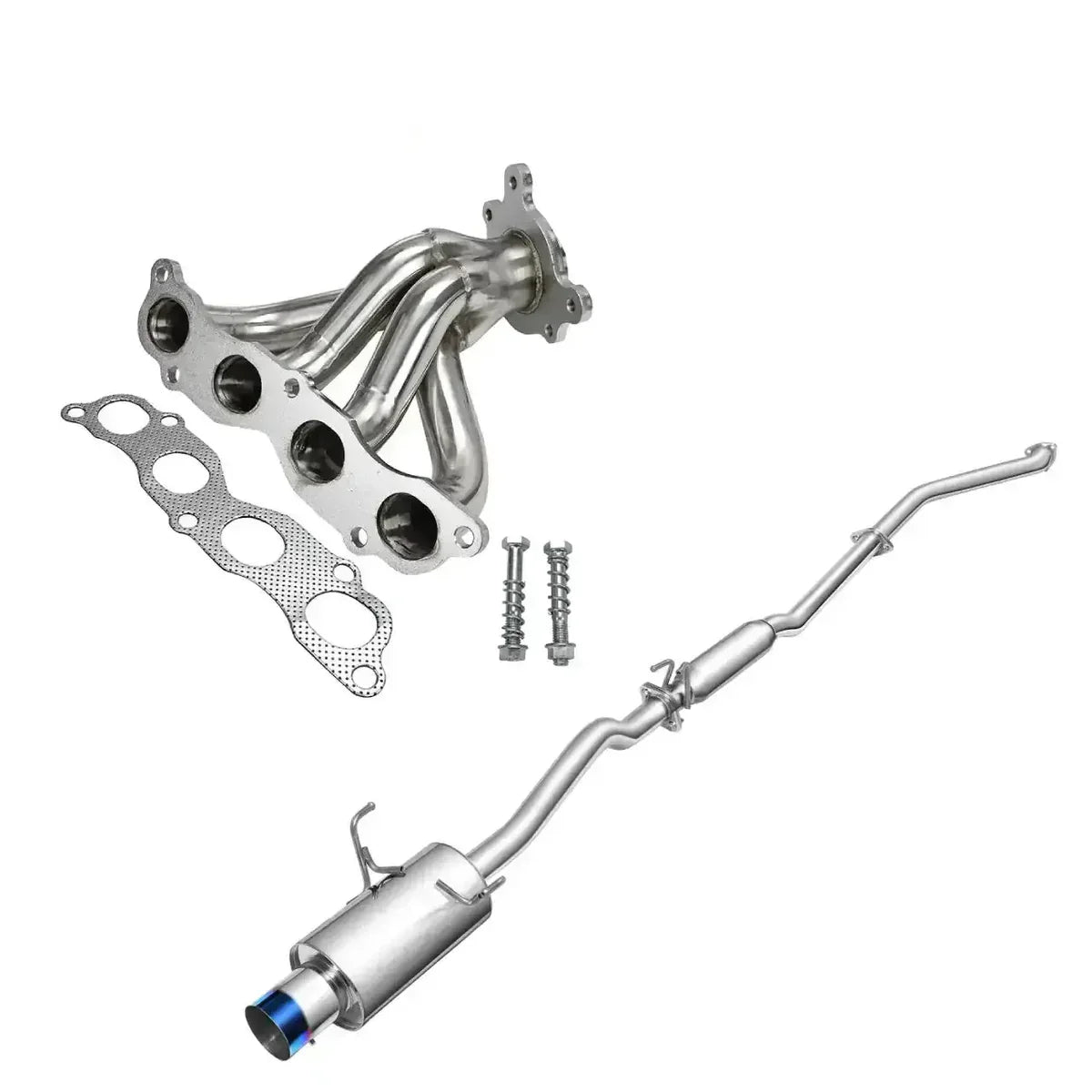 Cat-Back Exhaust for 2001-2005 Honda Civic 1.7L (Excl. Si Hatchback) 4" N1 Burnt Muffler Tip Flashark