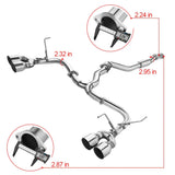 Catback Exhaust System 4" Quad Muffler Tip w Polished Tip for 2015-2022 Subaru WRX / STI Flashark