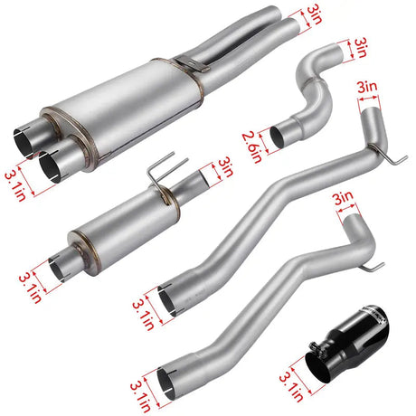 Catback Exhaust System For 2010-2015 Chevy Camaro 6.2L V8 Automatic (L99) 3" Dual Flashark