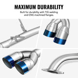 Catback Exhaust & Axle Back for 2015-2021 Subaru WRX / WRX STI | 4" Quad Muffler Tips | N1 Style Burnt Tip