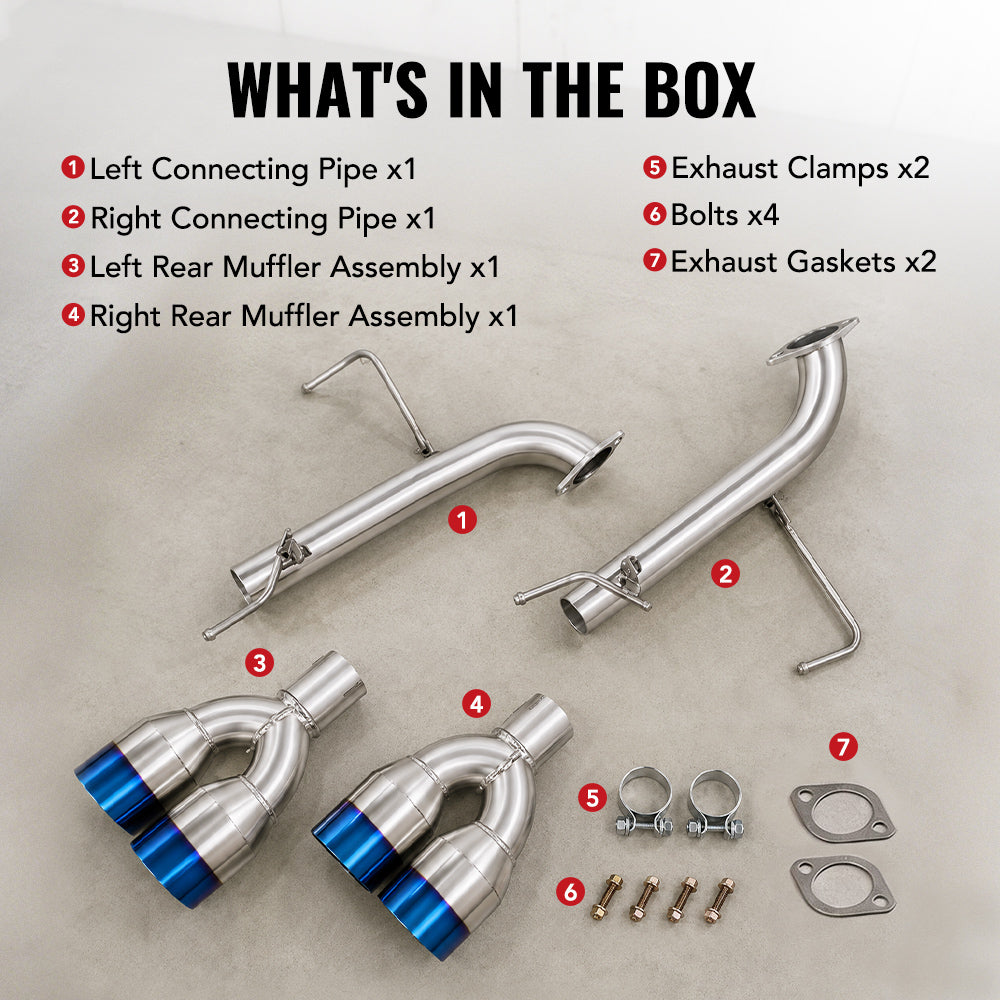 Catback Exhaust & Axle Back for 2015-2021 Subaru WRX / WRX STI | 4" Quad Muffler Tips | N1 Style Burnt Tip