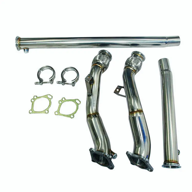 Catless Downpipe Exhaust for 1997-2005 K04/RS6 Fits Audi S4 B5 A6/Allroad C5 2.7T Bi Turbo 3-2.5 Inches Flashark