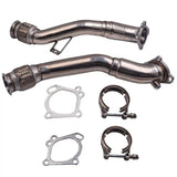 Catless Downpipe Exhaust for 1997-2005 K04/RS6 Fits Audi S4 B5 A6/Allroad C5 2.7T Bi Turbo 3-2.5 Inches Flashark