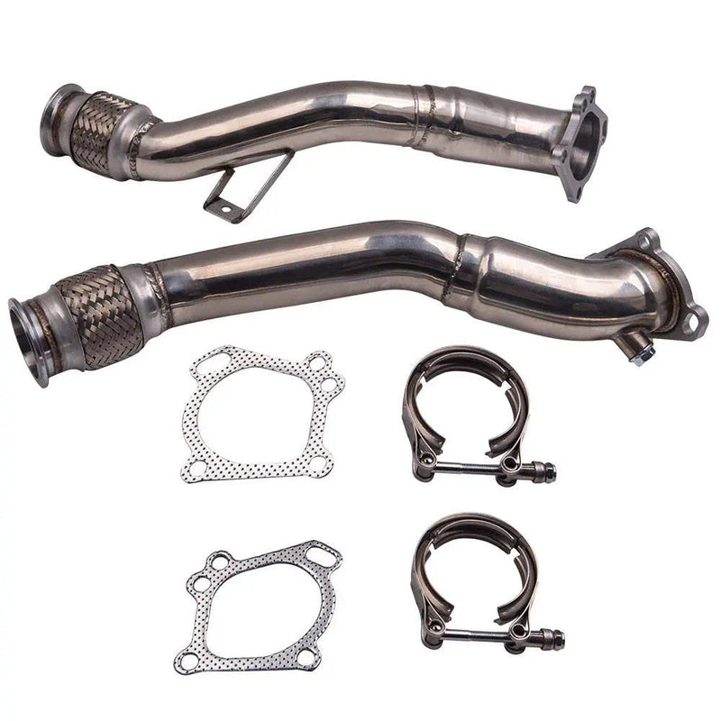 Catless Downpipe Exhaust for 1997-2005 K04/RS6 Fits Audi S4 B5 A6/Allroad C5 2.7T Bi Turbo 3-2.5 Inches Flashark