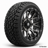 Empire 14" Savage SV5 Black Chrome Wheel & X Comp Golf X/T Tire Package