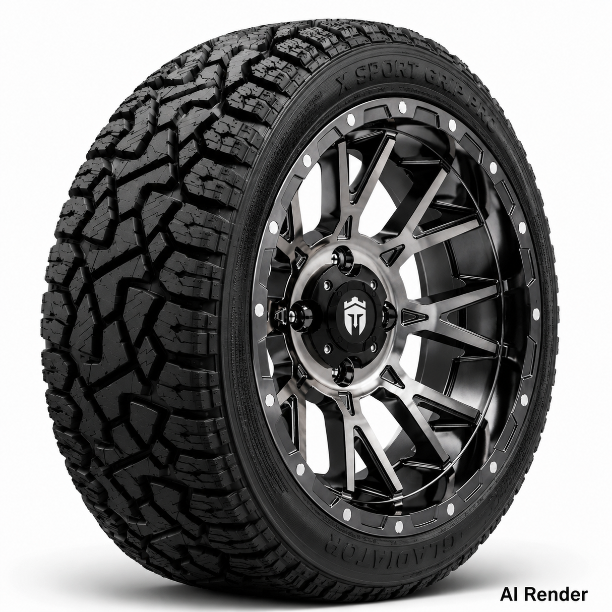 Empire 14" Savage SV5 Black Chrome & X Comp Golf A/T Tire Package
