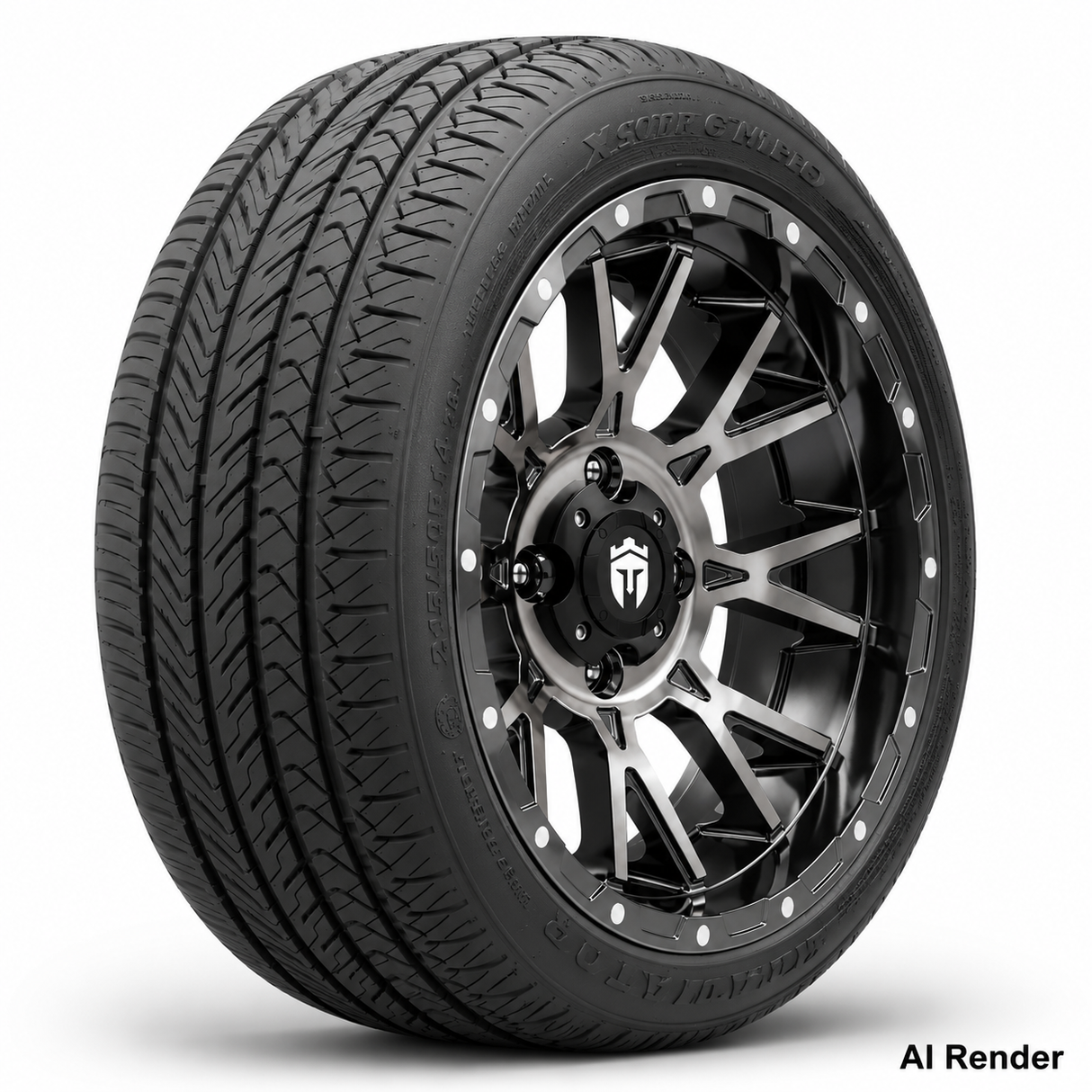 Empire 14" Savage SV5 Black Chrome Wheel & X Comp Golf H/T Tire Package