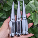 24 Pc 14x1.5 Spike Lug Nuts 4.5" Tall - Powder Coated - Various Colors