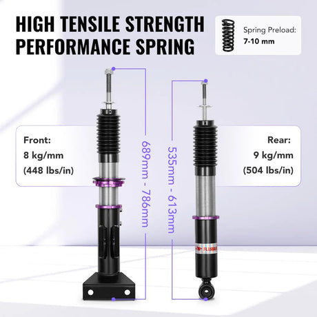 Coilover Shock Absorbers Struts 32-Way for 2001-2007 Mercedes-Benz C-Class RWD Hyper-Street II Flashark