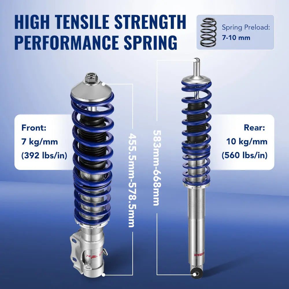 Coilover Shock Absorbers Struts 4PCS for 1985-1992 VW Golf MK2| 1991-2000 Golf Mk3 | 1988-1995 Volkswagen Corrado Flashark