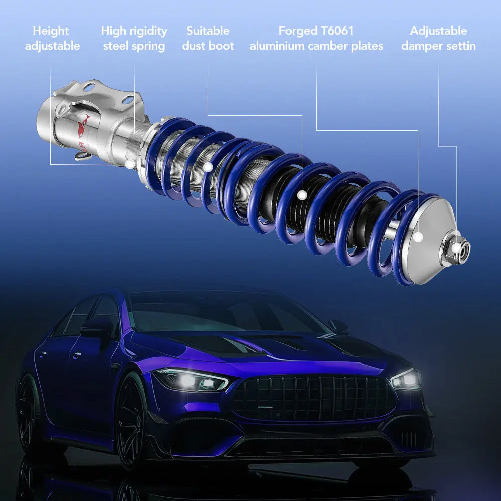 Coilover Shock Absorbers Struts 4PCS for 1985-1992 VW Golf MK2| 1991-2000 Golf Mk3 | 1988-1995 Volkswagen Corrado Flashark