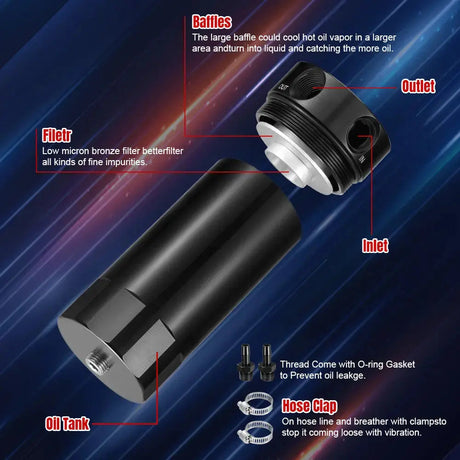 Oil Catch Can for 2003-2006 Nissan 350Z 2004-2007 Infiniti G35 VQ35DE PCV Side Flashark
