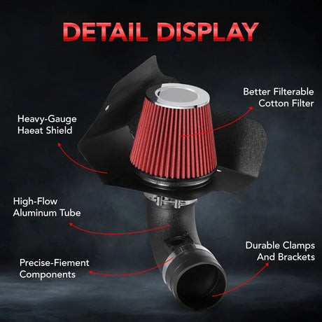 Cold Air Intake w/Heat Shield for 2009-2015 Cadillac CTS-V 6.2L V8 Flashark