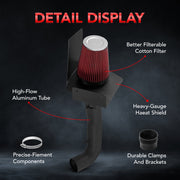 Cold Air Intake Kit for 2007-2014 Chevy/GMC 4.8L/5.3L/6.0L/6.2L V8 Flashark