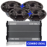 4 BPS-6.5" Powersports Speakers & 1 SAM-150.2 Combo Deal
