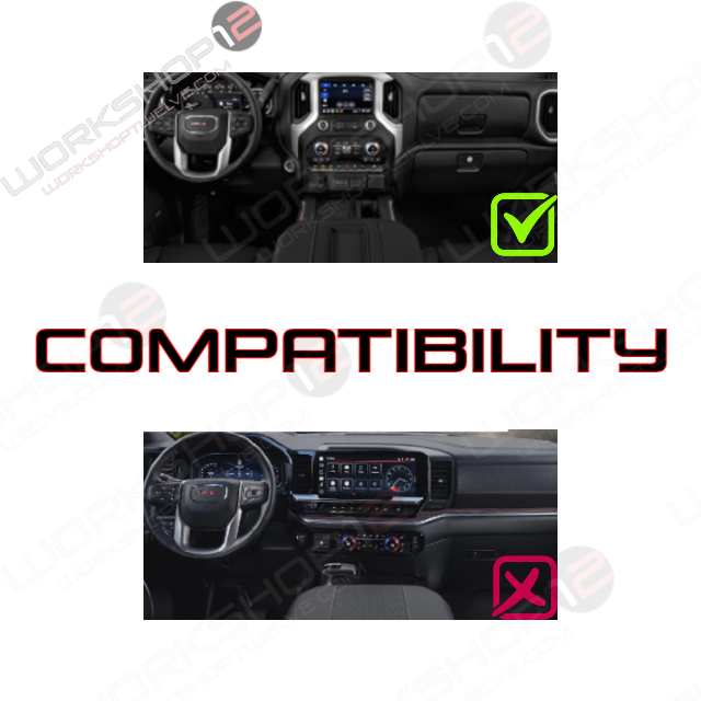 GMC Sierra 2019-2023 Workshop 12 Tesla-Style Screen Workshop 12