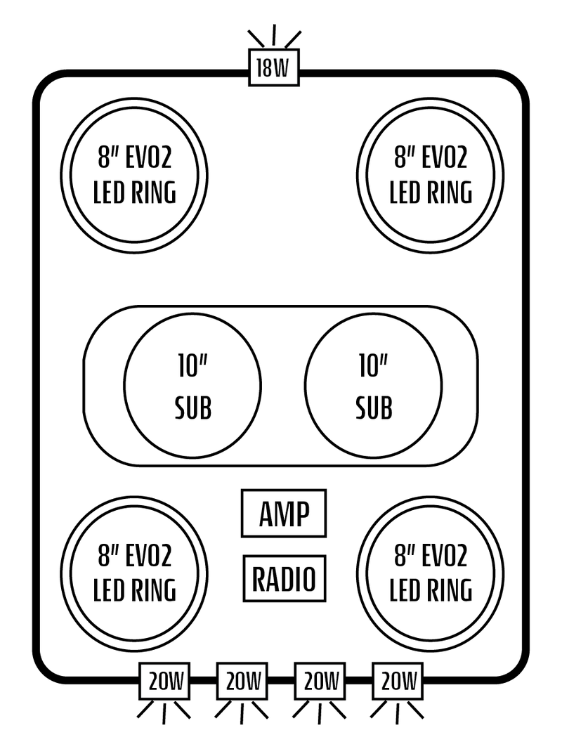 2016+ Polaris Ranger Crew 570 Midsize Stereo Tops (4-Seat)