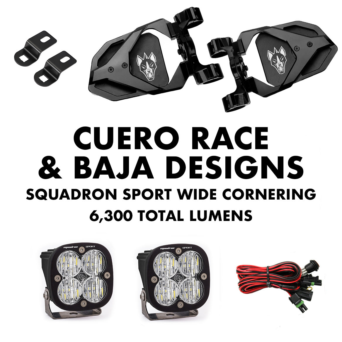 Cuero Race Mirror Light Combo in Black Chupacabra Offroad