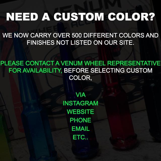 24 Pc 14x1.5 Spike Lug Nuts 4.5" Tall - Powder Coated - Various Colors
