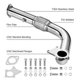 3-Inch Downpipe Exhaust for 1988-2001 Honda Civic/CRX/Del Sol & Acura Integra, T3/T4 Turbo, B16/B18/D15/D16 Engines, 5-Bolt Flashark