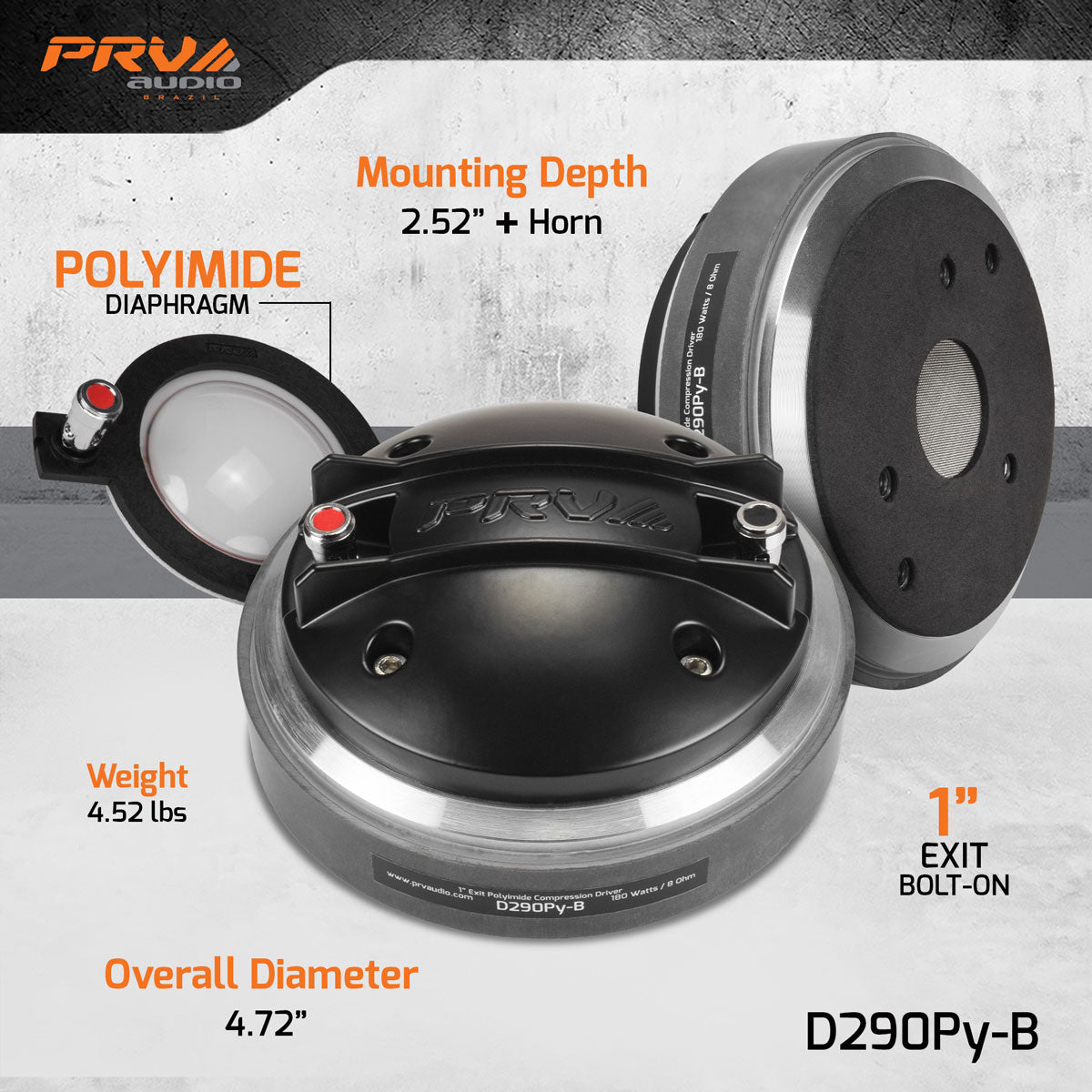 PRV Audio D290Py-B 1in Exit Compression Driver 180W