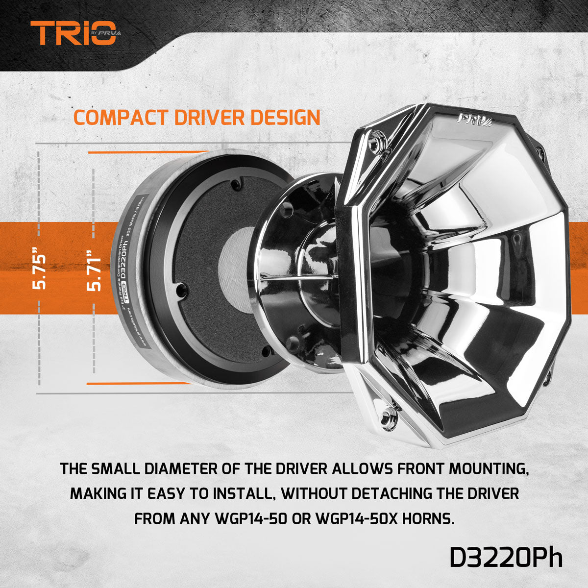 PRV Audio D3220Ph Midrange Compression Driver 2in Exit Phenolic Diaphragm