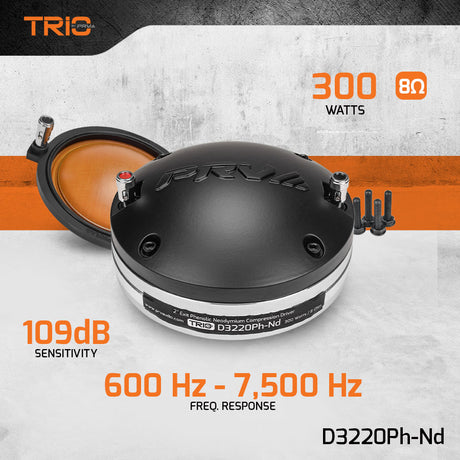 PRV Audio D3220Ph-Nd Midrange Compression Driver Neodymium 8 Ohm 300W
