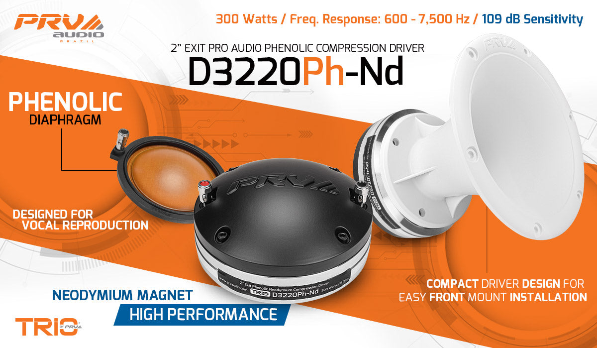 PRV Audio D3220Ph-Nd Midrange Compression Driver Neodymium 8 Ohm 300W