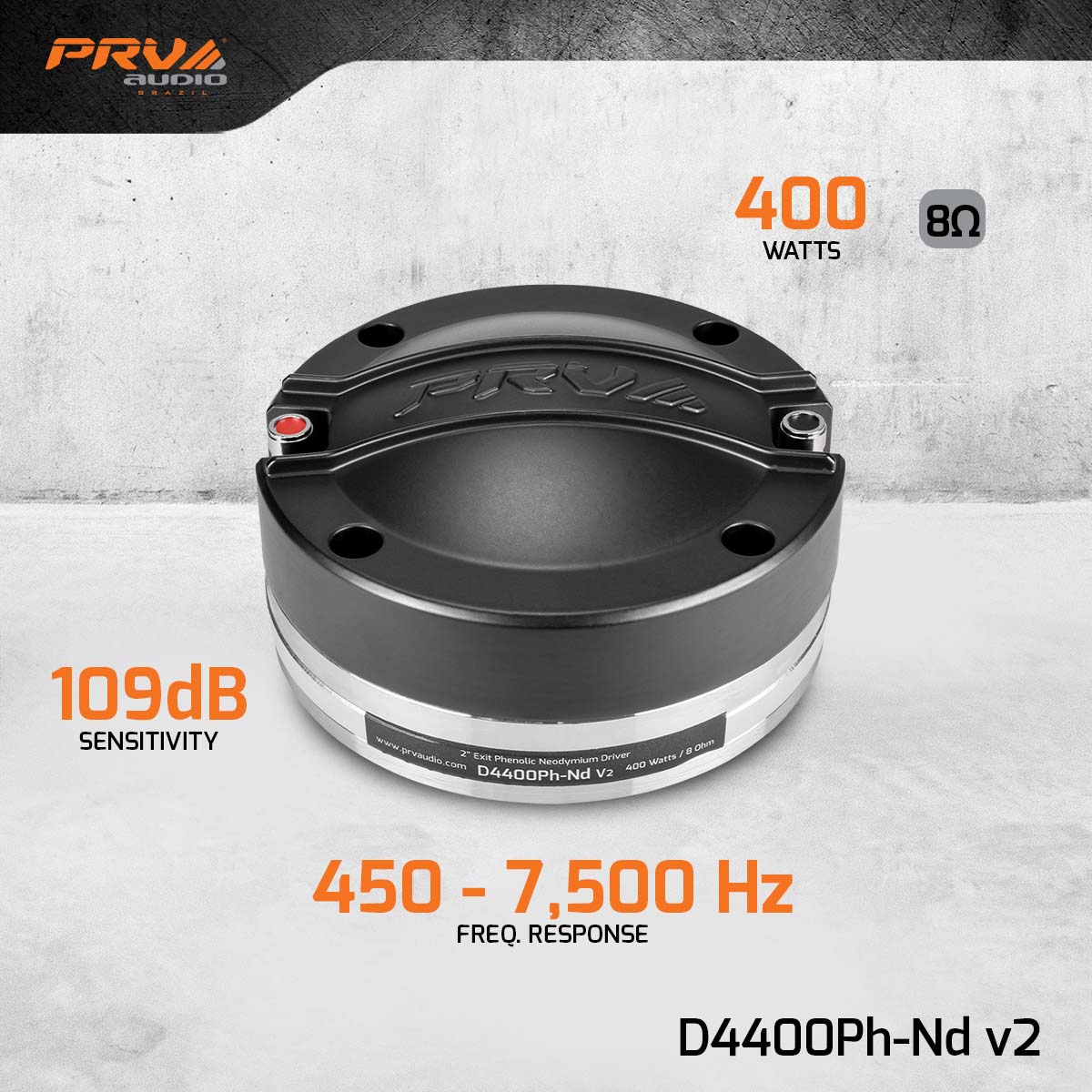 PRV Audio D4400Ph-Nd v2 2-Inch Neodymium Midrange Compression Driver