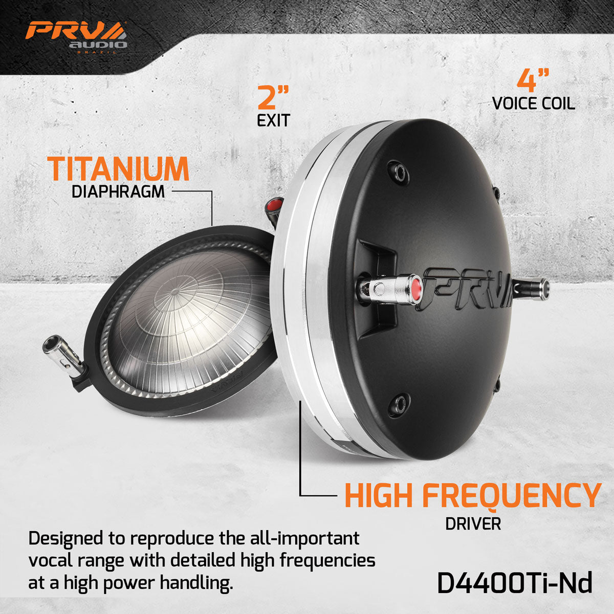 PRV Audio D4400Ti-Nd + WGP14-50 Grey Dual Tone Horn Driver Bundle