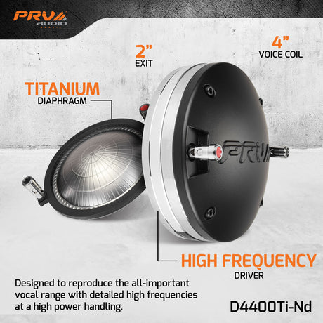 PRV Audio D4400Ti-Nd + WGP14-50 Grey Dual Tone Horn Driver Bundle