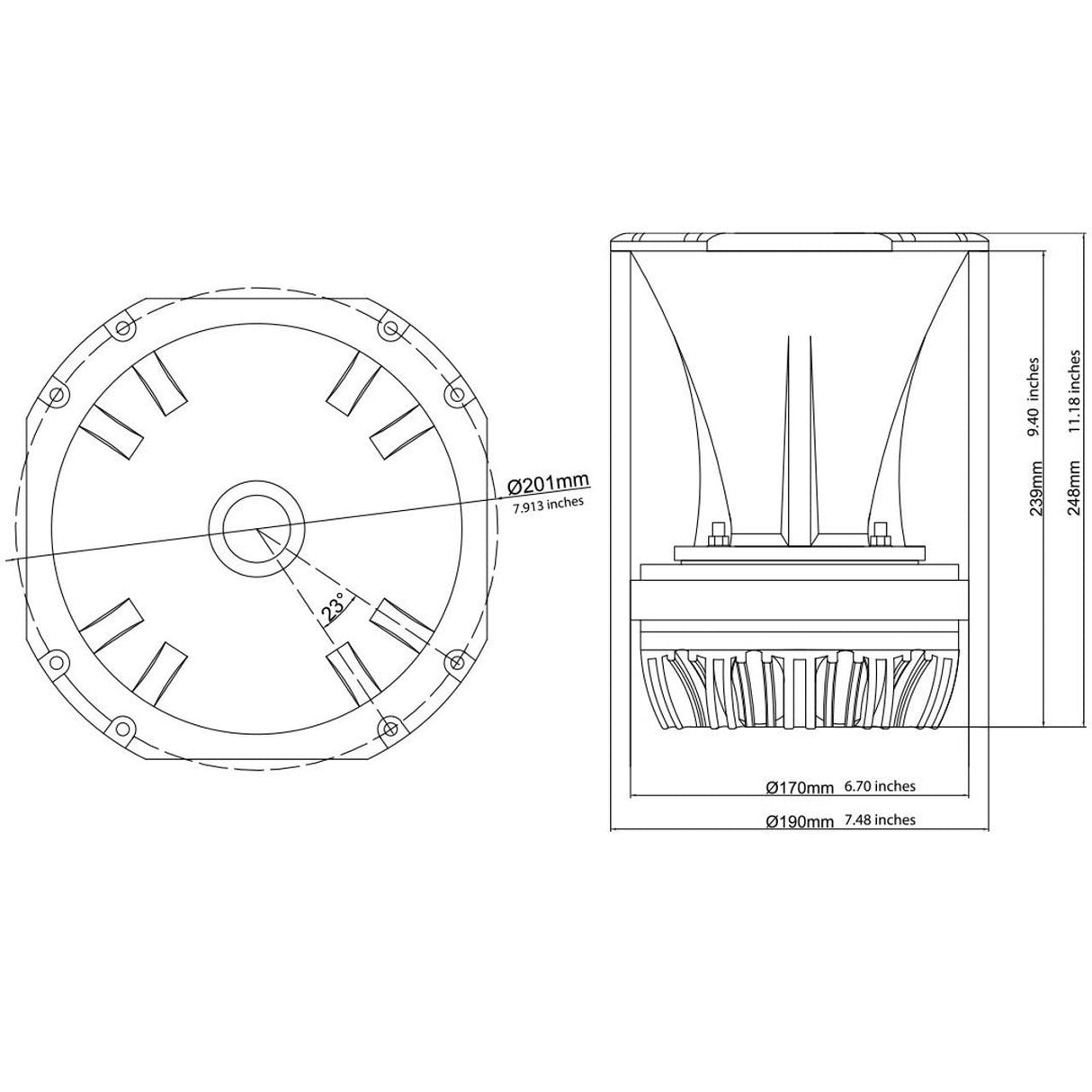 Down4sound D4S- SUPER HORN 75 FERRITE - 150W RMS Down4Sound