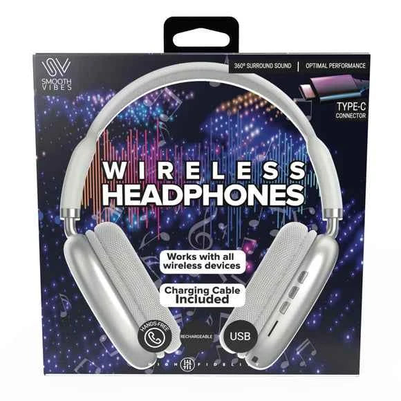 TYPE-C Wireless Lightweight Headphones WHITE TekShack
