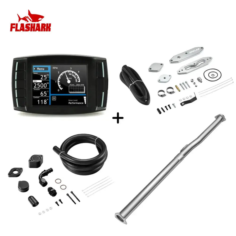 EGR/DPF/CCV/DEF Delete Kit For 2011-2014 6.7L Ford Powerstroke Diesel All-in-One Kit Flashark