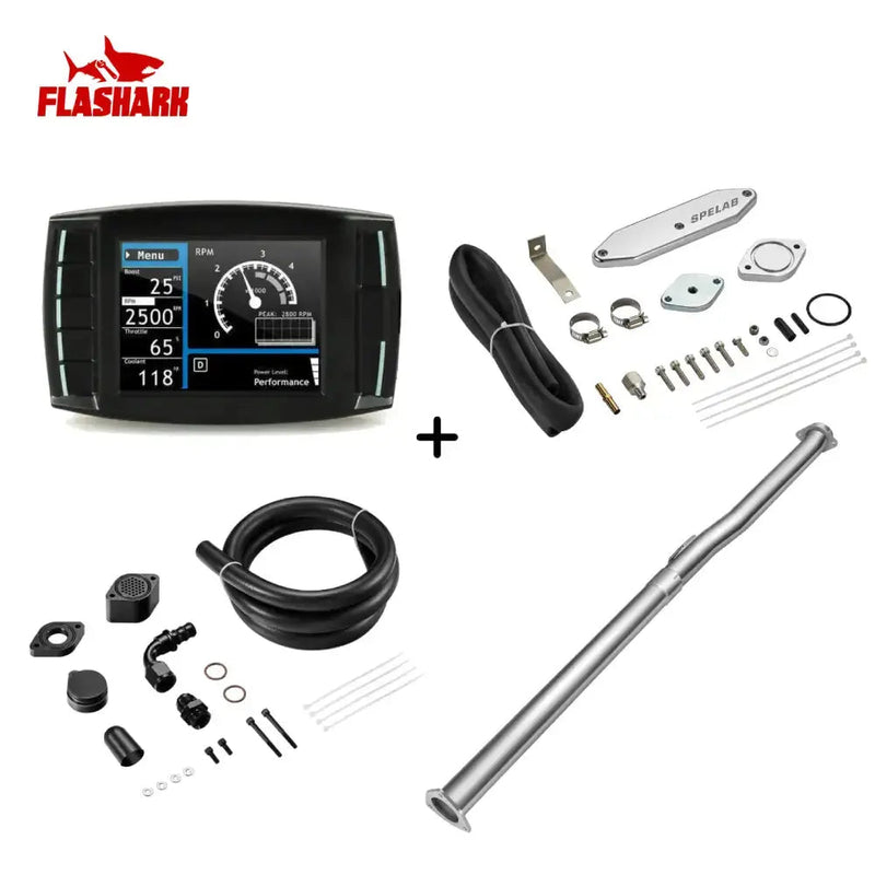 EGR/DPF/CCV/DEF Delete Kit For 2011-2019 6.7L Ford Powerstroke Diesel All-in-One Kit Flashark
