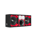KTPON-208RED / DUAL 8'' RED/BLACK ENCLOSED LOADED PORTED BOX (Tweeters + Driver) Comando Audio Inc.