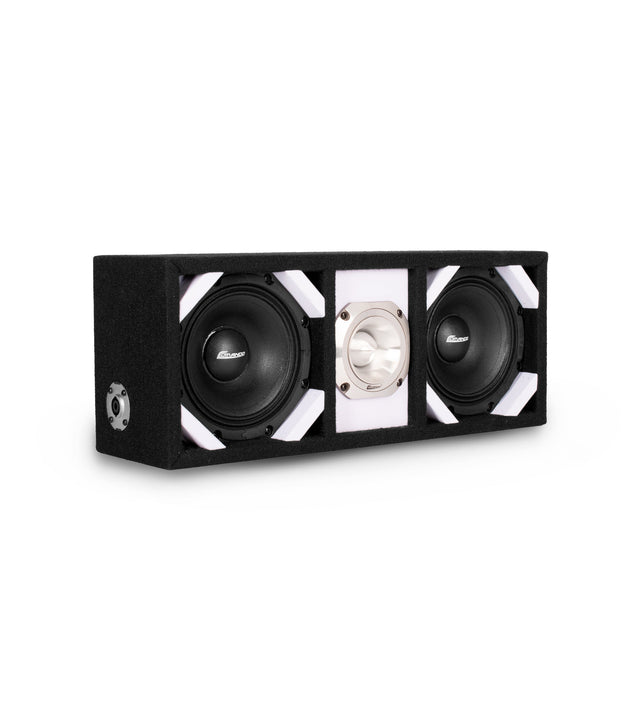 KTPONV2-206WHITE / DUAL 6" WHITE LOADED PORTED BOX + 1 TWEETER Comando Audio Inc.