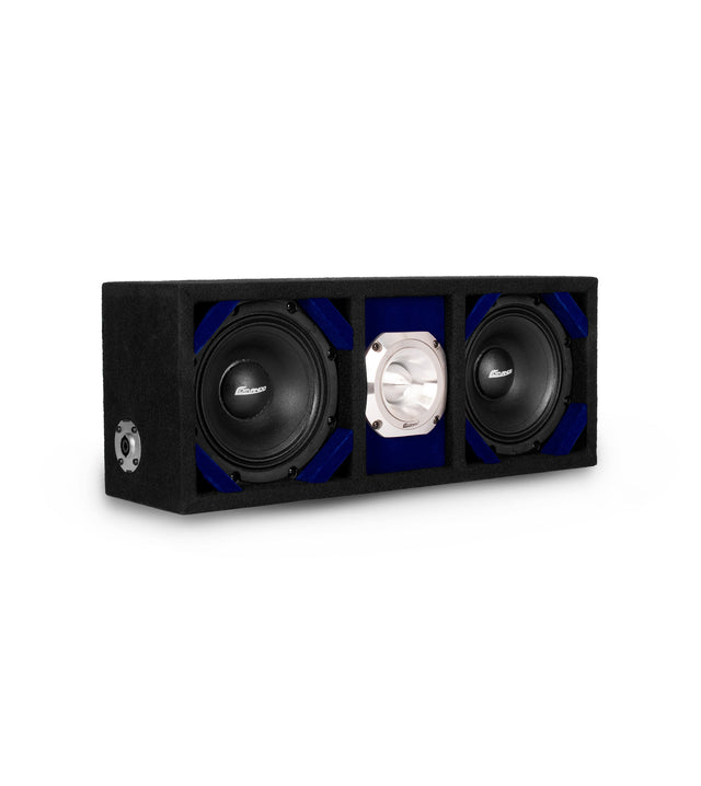 KTPONV2-206BLUE / DUAL 6" BLUE LOADED PORTED BOX + 1 TWEETER Comando Audio Inc.