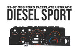 Cluster Faceplate Kit - XLT Sport - Diesel - 1992-1997 Ford F-Series Chinook Auto