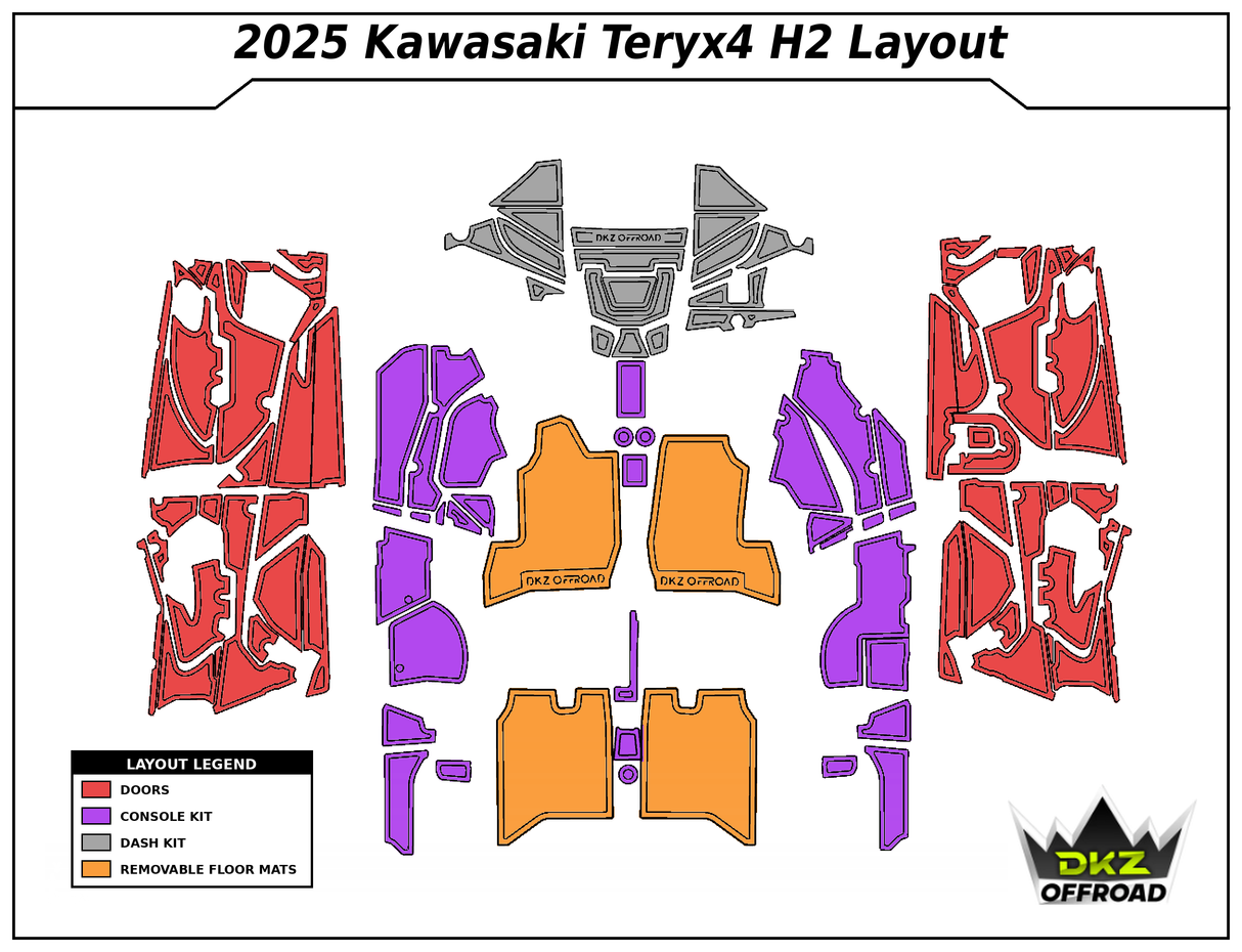 Kawasaki KRX H2 Interior Foam Kit DKZ Offroad