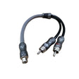 DOWN4SOUND 1-FEMALE TO 2-MALE RCA Y-ADAPTER / Y SPLITTER Down4Sound