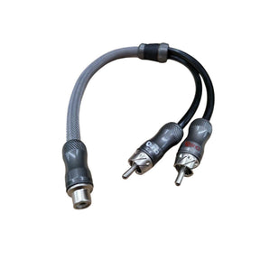 DOWN4SOUND 1-FEMALE TO 2-MALE RCA Y-ADAPTER / Y SPLITTER Down4Sound