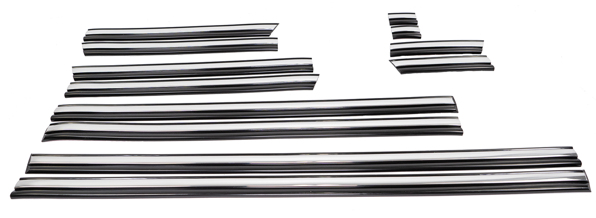 Complete Performance Chrome Body Molding Set - Black - 1992-1997 Ford F-Series & Bronco- Regular Cab- Short Bed - BLEM Complete Performance